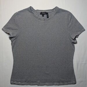 Theory Tiny Tee 2 Striped Baby Tee Navy White Fitted Minimal Cotton USA